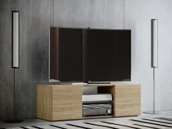 Móveis de TV VCM | Lowboard | Armário de TV | Dimensões A. 40 x L. 115 x P. 36 cm | Fernseh Furniture - Lowina (Sonoma Oak)