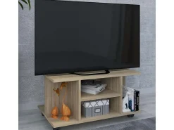 Móveis de TV VCM | Lowboard | Prateleira de TV com rodízios | Dimensões A. 40 x L. 80 x P. 40 cm | Fernseh Furniture - Findalo (Beech)