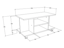 Móveis de TV VCM | Lowboard | Prateleira de TV com rodízios | Dimensões A. 40 x L. 80 x P. 40 cm | Fernseh Furniture - Findalo (Beech)