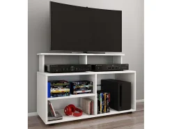 Móveis de TV VCM | Lowboard | Prateleira de TV com espaço de armazenamento suficiente | Dimensões A. 59 x L. 90 x P. 36 cm | Fernseh Furniture - Balansia (Branco)