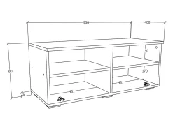 Móveis de TV VCM | Lowboard | Armário de TV com espaço de armazenamento suficiente | Dimensões A. 39 x L. 95 x P. 40 cm | Fernseh Furniture – Arila L (Branco)