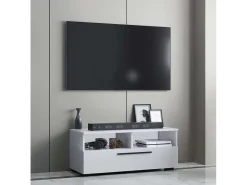 Móveis de TV VCM | Lowboard | Armário de TV com espaço de armazenamento suficiente | Dimensões A. 39 x L. 95 x P. 40 cm | Fernseh Furniture – Arila L (Branco)