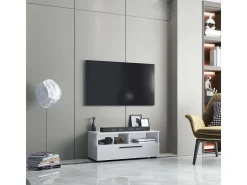 Móveis de TV VCM | Lowboard | Armário de TV com espaço de armazenamento suficiente | Dimensões A. 39 x L. 95 x P. 40 cm | Fernseh Furniture – Arila L (Branco)