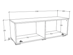 Móveis de TV VCM | Lowboard | Armário de TV com porta dobrável larga | Dimensões A. 39 x L. 115 x P. 40 cm | Fernseh Furniture – Arila M (Branco)