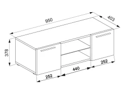 Móveis de TV VCM | Lowboard | Armário de TV | Dimensões A. 40 x L. 95 x P. 36 cm | Fernseh Furniture - Lowina (Branco)