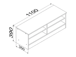 Móveis de TV VCM | Lowboard | Prateleira de TV com espaço de armazenamento suficiente | Dimensões A. 39 x L. 110 x P. 35 cm | Fernseh Furniture - Balia (Branco)