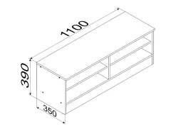 Móveis de TV VCM | Lowboard | Prateleira de TV com espaço de armazenamento suficiente | Dimensões A. 39 x L. 110 x P. 35 cm | Fernseh Furniture - Balia (Branco)