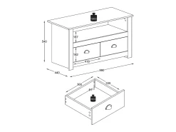 Móveis de TV VCM | Lowboard | Prateleira de TV com espaço de armazenamento suficiente | Dimensões A. 54 x L. 99 x P. 44 cm | Fernseh Furniture – Balusa (Branco)