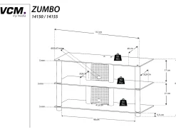 Móveis de TV VCM | Lowboard | Encaminhamento por cabo | Dimensões A. 45 x L. 112 x P. 40 cm | Fernseh Furniture - Zumbo