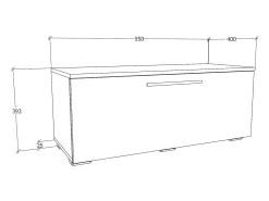 Móveis de TV VCM | Lowboard | Armário de TV com porta dobrável larga | Dimensões A. 39 x L. 95 x P. 40 cm | Fernseh Furniture – Arila S (Branco)