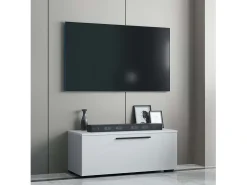 Móveis de TV VCM | Lowboard | Armário de TV com porta dobrável larga | Dimensões A. 39 x L. 95 x P. 40 cm | Fernseh Furniture – Arila S (Branco)