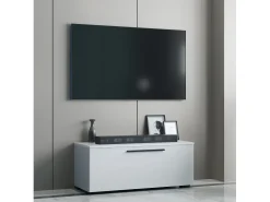 Móveis de TV VCM | Lowboard | Armário de TV com porta dobrável larga | Dimensões A. 39 x L. 95 x P. 40 cm | Fernseh Furniture – Arila S (Branco)