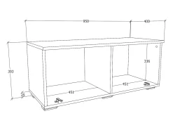 Móveis de TV VCM | Lowboard | Armário de TV com porta dobrável larga | Dimensões A. 39 x L. 95 x P. 40 cm | Fernseh Furniture – Arila S (Branco)