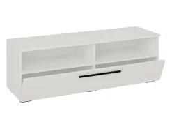 Móveis de TV VCM | Lowboard | Armário de TV com espaço de armazenamento suficiente | Dimensões A. 39 x L. 115 x P. 40 cm | Fernseh Furniture – Arila XL (Branco)