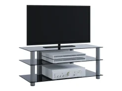 Móveis de TV VCM | Lowboard | Encaminhamento por cabo | Dimensões A. 45 x L. 112 x P. 40 cm | Fernseh Furniture - Zumbo (vidro preto)