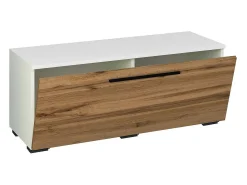 Móveis de TV VCM | Lowboard | Armário de TV com Porta Dobrável Larga | Dimensões A. 39 x L. 95 x P. 40 cm | Fernseh Móveis – Arila S (Carvalho Branco / Mel)