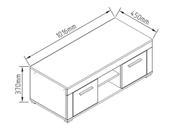 Móveis de TV VCM | Lowboard | Prateleira TV | Dimensões A. 37 x L. 102 x P. 45 cm | Fernseh Furniture – Usilo L (Anthracite / Honey Oak)