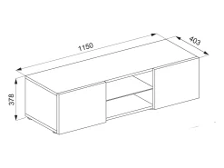 Móveis de TV VCM | Placa de parede | Pendura Lowboard | Dimensões A. 40 x L. 115 x P. 36 cm | Armário de parede - Jusa (carvalho Sonoma)