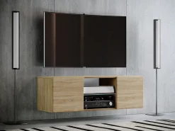 Móveis de TV VCM | Placa de parede | Pendura Lowboard | Dimensões A. 40 x L. 115 x P. 36 cm | Armário de parede - Jusa (carvalho Sonoma)