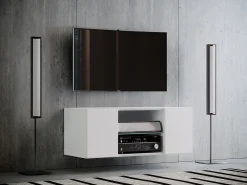 Móveis de TV VCM | Placa de parede | Pendura Lowboard | Dimensões A. 40 x L. 95 x P. 36 cm | Armário de parede - Jusa (Branco)