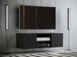 Móveis de TV VCM | Placa de parede | Pendura Lowboard | Dimensões A. 40 x L. 115 x P. 36 cm | Armário de parede - Jusa (Preto)