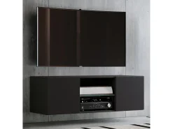 Móveis de TV VCM | Placa de parede | Pendura Lowboard | Dimensões A. 40 x L. 95 x P. 36 cm | Armário de parede - Jusa (Preto)