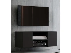 Móveis de TV VCM | Placa de parede | Pendura Lowboard | Dimensões A. 40 x L. 95 x P. 36 cm | Armário de parede - Jusa (Preto)