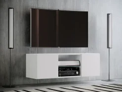 Móveis de TV VCM | Placa de parede | Pendura Lowboard | Dimensões A. 40 x L. 115 x P. 36 cm | Armário de parede - Jusa (Branco)