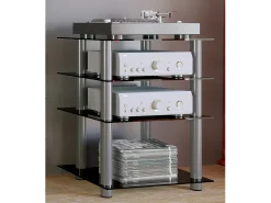 Móveis Hifi Bilus Vidro preto A. 70 x L. 59 x P. 48 cm