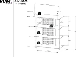 Móveis Hifi Blados Vidro transparente A. 70 x L. 59 x P. 49 cm