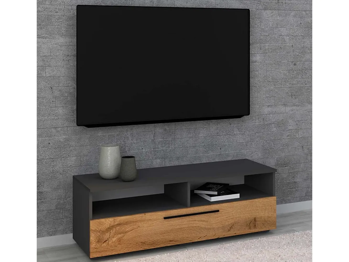 Móveis para TV Arila Antracite/carvalho mel A. 39 x L. 115 x P. 40 cm
