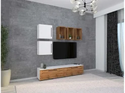 Móveis para TV Arila Branco/carvalho de mel A. 200 x L. 190 x P. 40 cm
