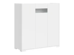 Móvel alto de sala 3 portas 100x35x110 cm Riflesso branco brilhante