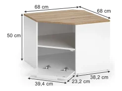 Móvel baixo para TV branco/sonoma 68x68x50 wido