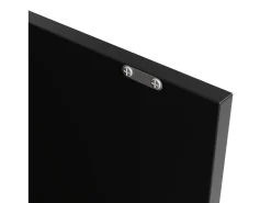 Móvel bar giratório com 2 gavetas, 1 porta e 2 nichos, corpo preto com tampo em folheado de madeira - 138x39x104cm