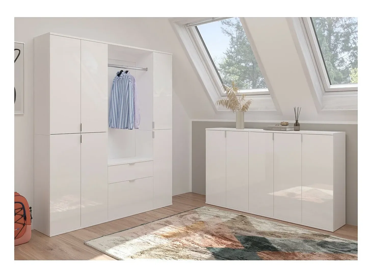 Móvel de Armazenamento BODITE – 1 porta – Branco laqueado – Compacto e moderno