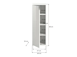 Móvel de Armazenamento BODITE – 1 porta – Branco laqueado – Compacto e moderno