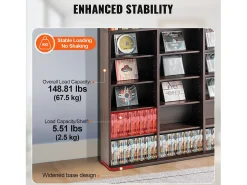 Móvel de Armazenamento Multimídia SucceBuy em 9 Níveis, Prateleira DVD Ajustável para 756 CD, Expresso