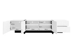 Móvel de arrumação, móvel para televisor de 190 cm, 3 portas, 2 gavetas