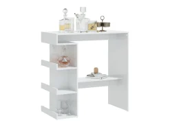 Móvel de bar c/ prateleiras 100x50x101,5 cm branco brilhante PT107051