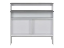 Móvel de bar com 2 tampos 130x40x120 cm branco e cinzento PT100935