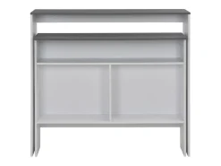 Móvel de bar com 2 tampos 130x40x120 cm branco e cinzento PT100935