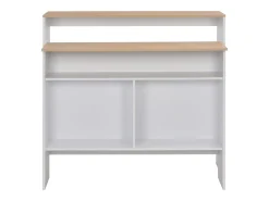 Móvel de bar com 2 tampos 130x40x120 cm branco e carvalho PT698757