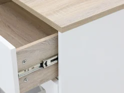 Móvel de bar com espaços de arrumação branco e natural - NIRAYA
