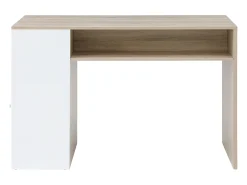 Móvel de bar com espaços de arrumação branco e natural - NIRAYA