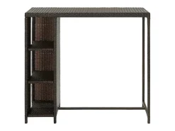 Móvel de bar com prateleiras 120x60x110 cm vime PE castanho PT329964