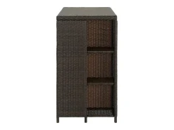 Móvel de bar com prateleiras 120x60x110 cm vime PE castanho PT329964
