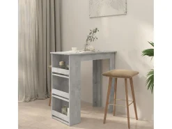 Móvel de bar com prateleira 102x50x103,5 cm cinza cimento PT794328