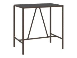 Móvel de bar com tampo de vidro 110x70x110 cm vime PE castanho PT845799