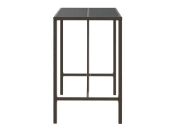 Móvel de bar com tampo de vidro 110x70x110 cm vime PE castanho PT845799